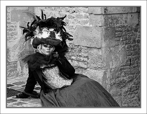 Costumés Vénitiens  noir et blanc