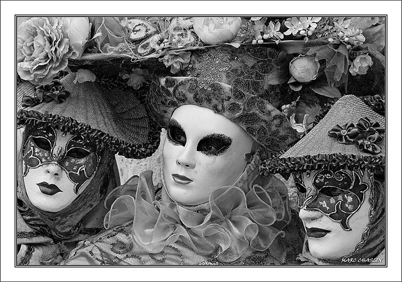 Costumés Vénitiens  noir et blanc